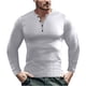 thumbnail image 1 of Blusas y camisas de manga larga con cuello en V para hombre, jersey de color liso con cuello en V, blusa holgada de manga larga para hombre, 1 of 6