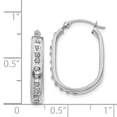 thumbnail image 2 of 14k White Gold Diamond Squared Hinged Hoop Earrings, 2 of 6