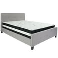 thumbnail image 2 of Emma + Oliver Queen Three Button Tufted Platform Bed/Mattress-Light Gray Fabric, 2 of 6