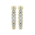 thumbnail image 4 of Dazzlingrock Collection Round White Diamond 9 Stone Illusion Set J Shape Pushback Hoop Earrings for Women (0.23 ctw, Color I-J, Clarity I2-I3) in 10K Yellow Gold, 4 of 6