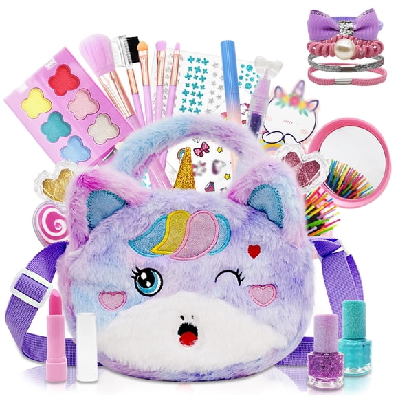 Kids Makeup Set for Girls, 5 Year Old Girl Toys Toddler Pretend Play Set Vanity, Christmas Birthday Gifts for 5 6 7 8 9 Year Old Girl