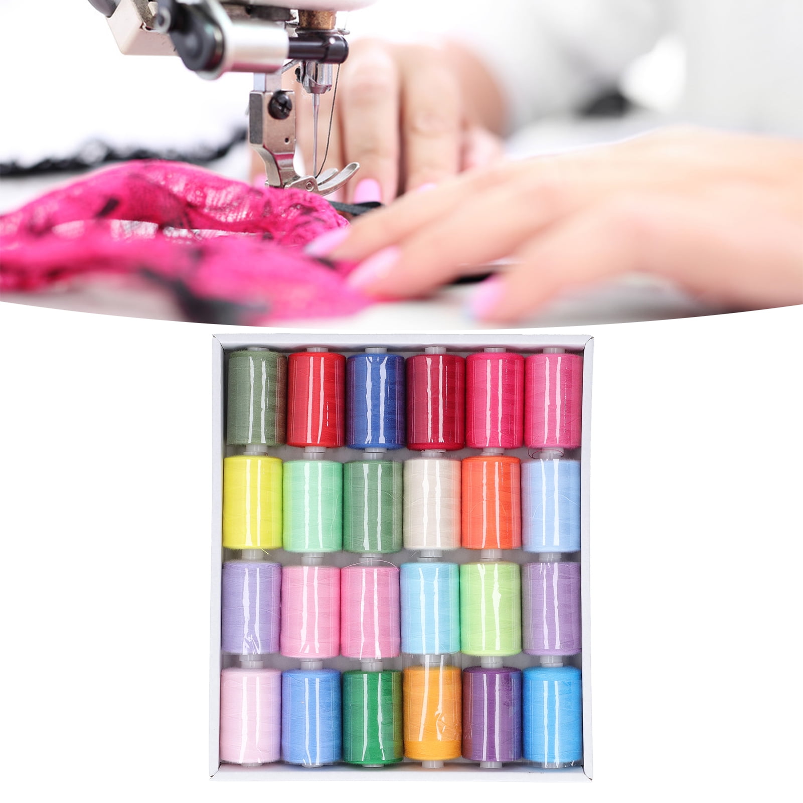 Sewing Machine Thread in Assorted Bright colors for Creative Hobbies Sewing Thread High Quality Threads for Tailors Hand Sewing and Quilting Polyester Overlock Thread 24 Pcs 1000 Yards 