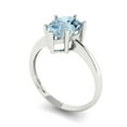 thumbnail image 2 of 2 ct Pear Cut Natural Aquamarine Solitaire 18K White Gold Womens Engagement Ring, 2 of 5