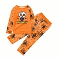 thumbnail image 6 of Halloween Family Pajamas Set Long Sleeve Crew Neck, Soft Matching Halloween Pajamas with Skull Spider Web Print, Cute Family Halloween Pajama Set Sleepwear, 6 of 7