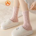 thumbnail image 2 of Women Warm Solid Color Soft Winter Floor Socks Coral Velvet Socks Cotton Socks BLUE, 2 of 8