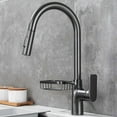 thumbnail image 4 of Gray kitchen faucet with hot and cold pullout, black swivel sink faucet, galvanized pullout faucet, 4 of 5