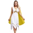 thumbnail image 1 of iiniim Robe Tunique Grecque Ancienne pour Femmes Costume d'Halloween Robe à Manches Longues en Chiffon Jaune m, 1 of 5