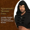 thumbnail image 3 of UNDERWRAPS Mens Black Hooded Cowl - Renaissance Costume Accessories, Sleeveless Half Vest With Attached Buckles, Assassin Hood, Cosplay Hood, 3 of 7