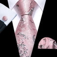 thumbnail image 3 of Conjunto de corbata Barry.Wang de seda con estampado floral rosa, 3 of 7