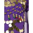 thumbnail image 5 of Alvivi Kids Girls Belly Dance Performance Halloween Costume Crop Tops Pants Hip Scarf Headscarf Set Dark Purple 3-5, 5 of 7