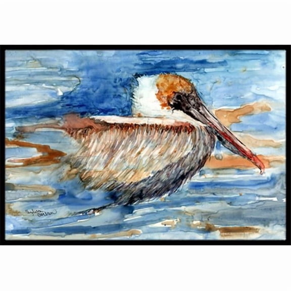 Carolines Treasures  Pelican In The Water Indoor & Outdoor Mat - 18 x 27 in.