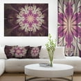 thumbnail image 1 of White Purple Rounded Fractal Flower - Floral Canvas Art Print, 1 of 3