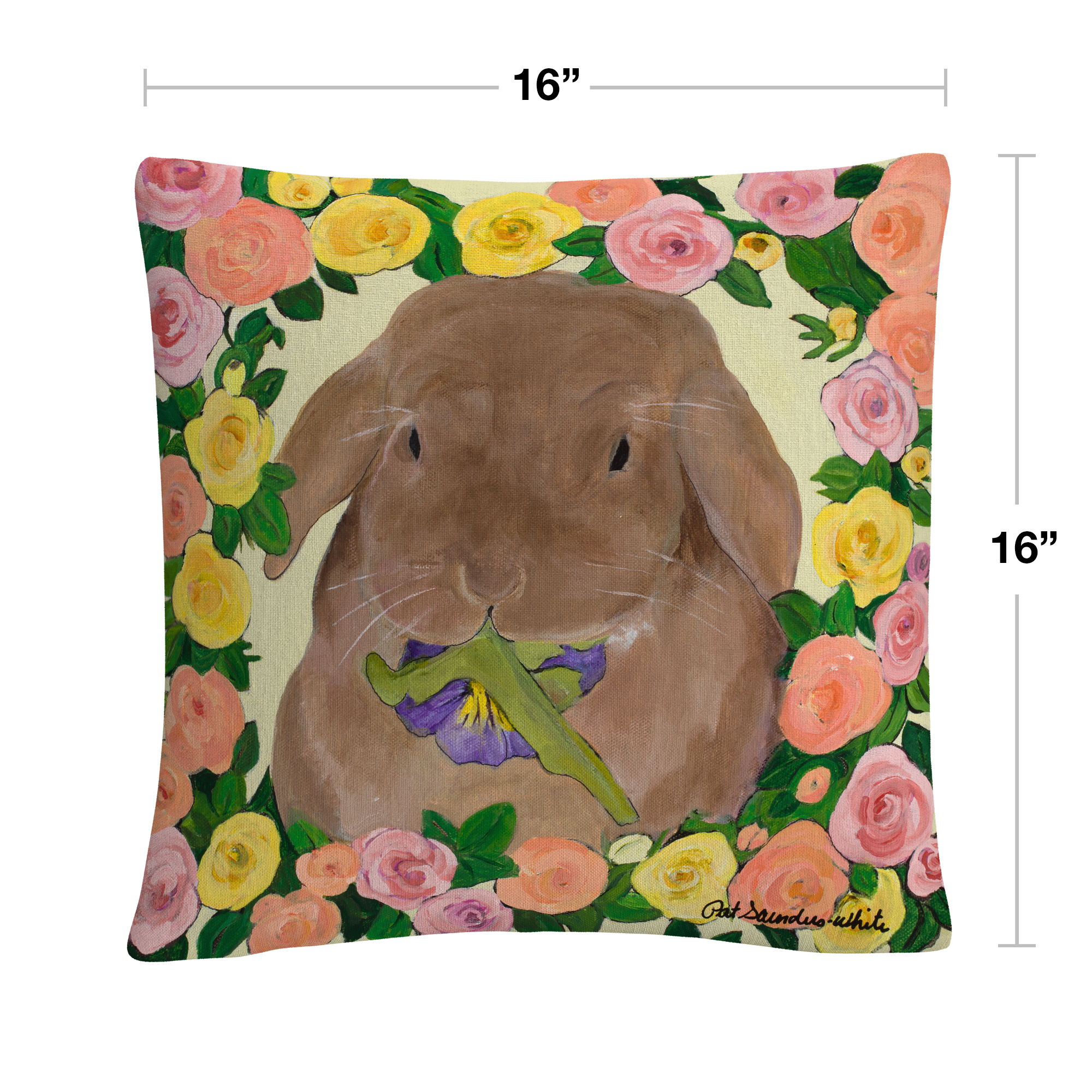 Tweakie' Animals Pets Painting Bold By Pat Saunders-White 16 X 16 Decorative Throw Pillow