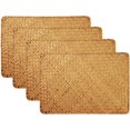 thumbnail image 1 of Manteles individuales de junco marino, manteles individuales tejidos de ratán, aislamiento resistente al calor para mesa de comedor, rectangulares (4 piezas), 1 of 5