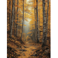 thumbnail image 1 of Qisvanset 12x16 Inch With Frame 2D Flat Wall Art Misty Autumn Forest Atmospheric Nature Home Wall Art, 1 of 8
