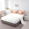 thumbnail image 5 of Feelyou Cartoon Rainbow Unicorn Bedding Comforter Set 7pcs for Kids, Stars Clouds Girl King Bedding Sets, Psychedelic Galaxy Bed Sheets, Orange, 5 of 8