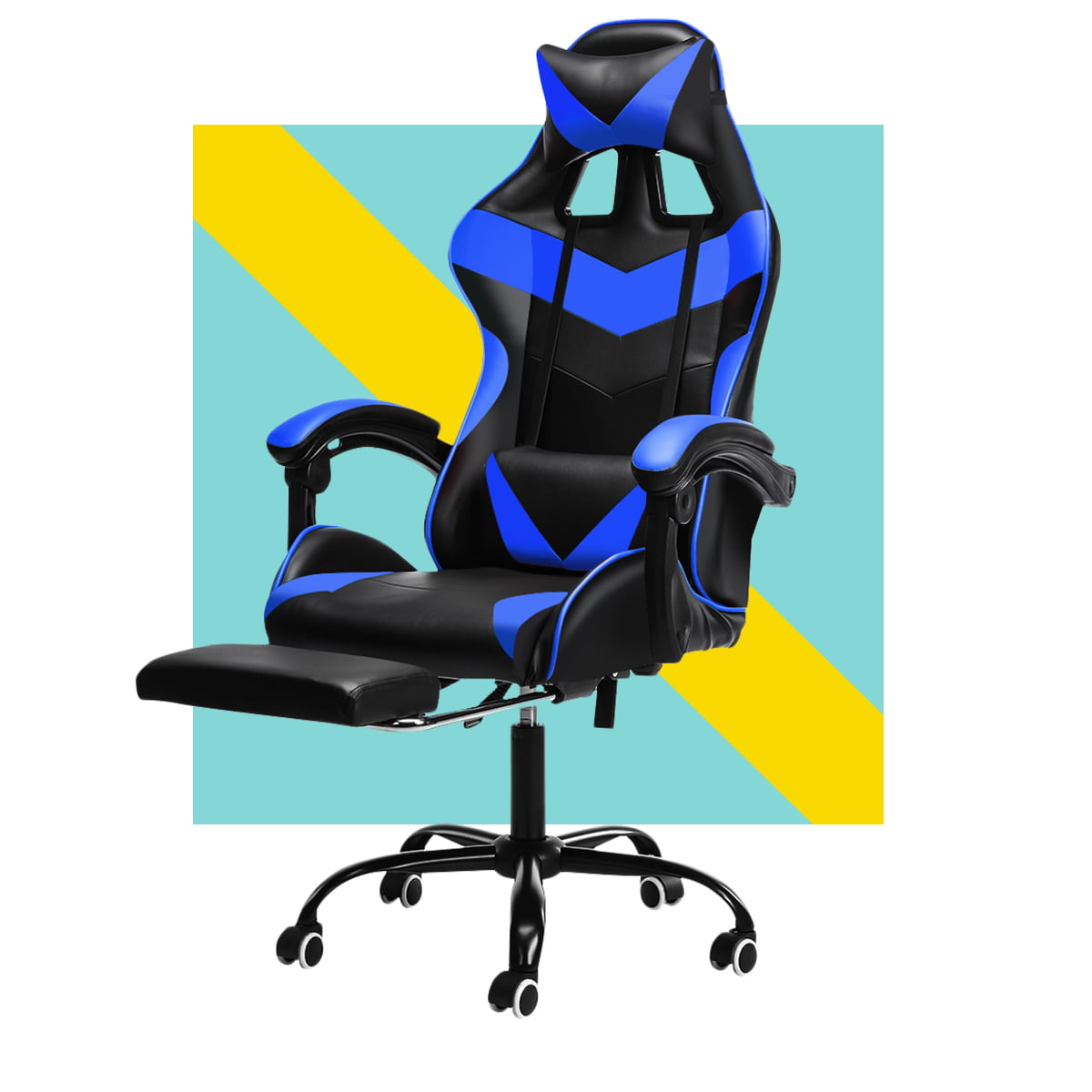ch-AIR Game Chair Computer Chair Ergonomics Executive Desk Chair Adjustable Height E-Sports Gamer Chairs Linkage Armrest Reclining Video Game Chair Bearing Capacity 330 Pounds Athletic Chair 