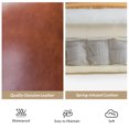 thumbnail image 6 of Mid Century Genuine Top Grain Leather Push Back Manual Recliner Chair with Solid Wood Legs for Living Room, Bedroom, Home Theater, Brown, 6 of 10
