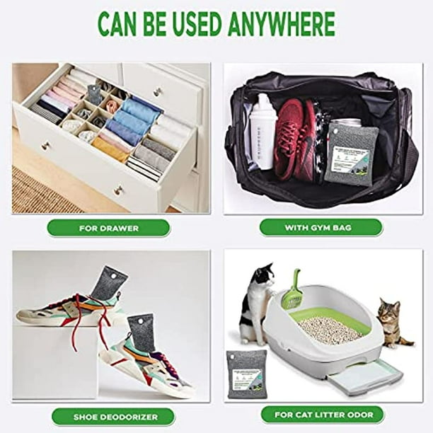 12 Pack Bamboo Charcoal Air Purifying Bags (6x150g, 6x50g), Odor