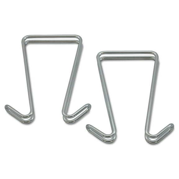 Double Sided Partition Garment Hook, Silver, Steel, 2/pk | Bundle of 5 Packs