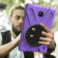 thumbnail image 4 of KIQ Shield Series for Samsung Galaxy Tab A 8.0 Case 2018 , Shockproof 360 Rotatable W/ Kickstand Hand Strap Shoulder Cover for Galaxy Tab SMT387v Tab A Verizon Case 8.0 SM-T387 [Purple], 4 of 9