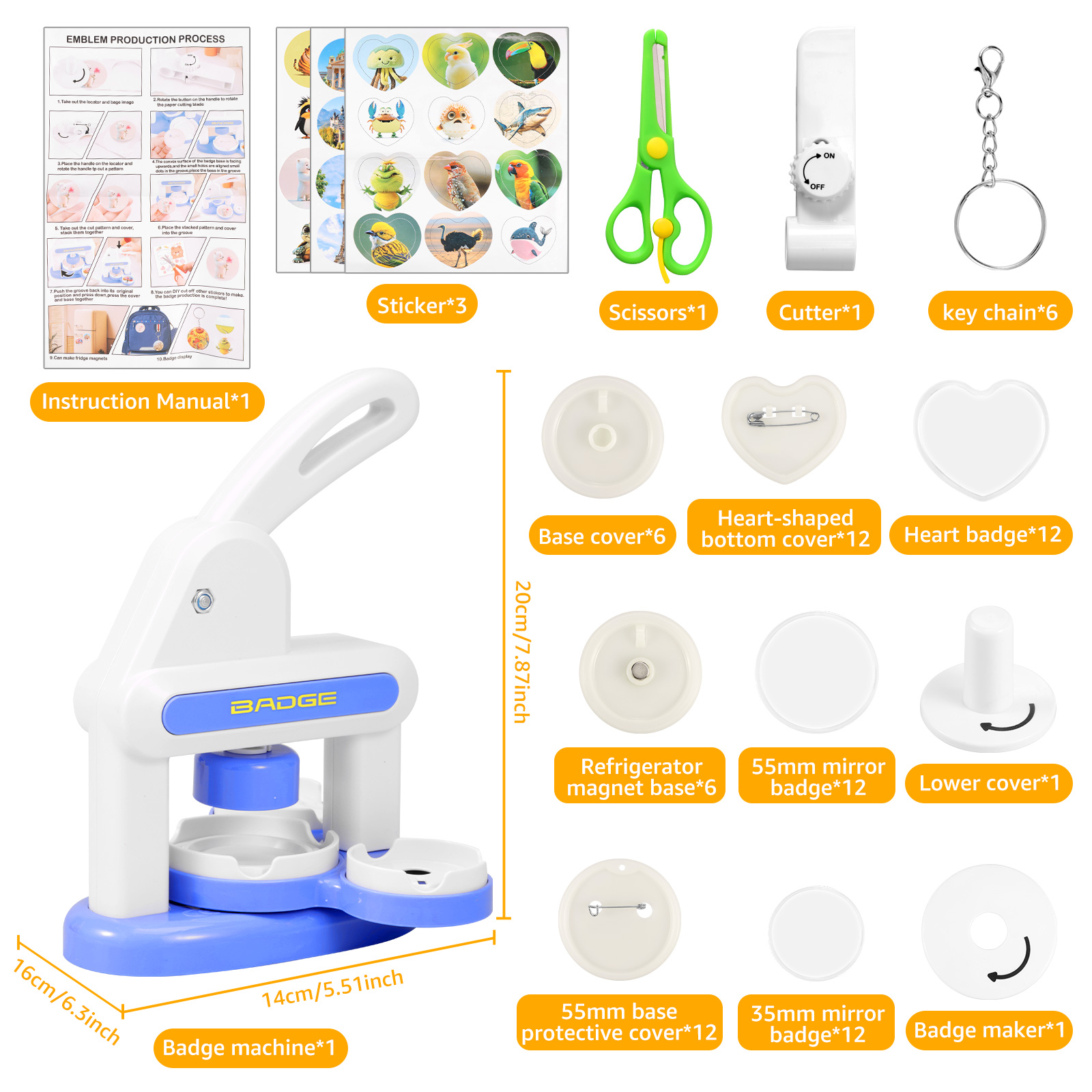 ABS Badge Making Kit Cultivate Creativity Pin Maker Kit Foster Hand On Skill Badge Maker Machine Add Fun DIY Machine for Children