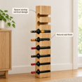 Wall-Mounted Wine Rack, 6-Bottle Holder, Natural Oak Solid Wood, 4.72L ...