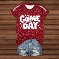 thumbnail image 5 of HCYSFG Womens Sequin Graphic T Shirts Crewneck Short Sleeve Sparkle Detail Loose Fit Casual Everyday Tees Summer Tops, 5 of 5