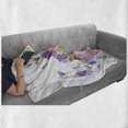 thumbnail image 5 of Vintage Rose Soft Flannel Fleece Throw Blanket, Simplistic Floral Bouquet Pattern on Plain Background, Cozy Plush for Indoor and Outdoor Use, 60" x 80", Violet Baby Pink, by Ambesonne, 5 of 5