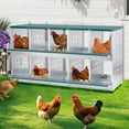 thumbnail image 6 of 10 Compartment Chicken Nesting Boxes, Easy Egg Collection & Assembly, Metal Nesting Boxes Chicken Egg Laying Box for Hens/Ducks, Green, 6 of 7