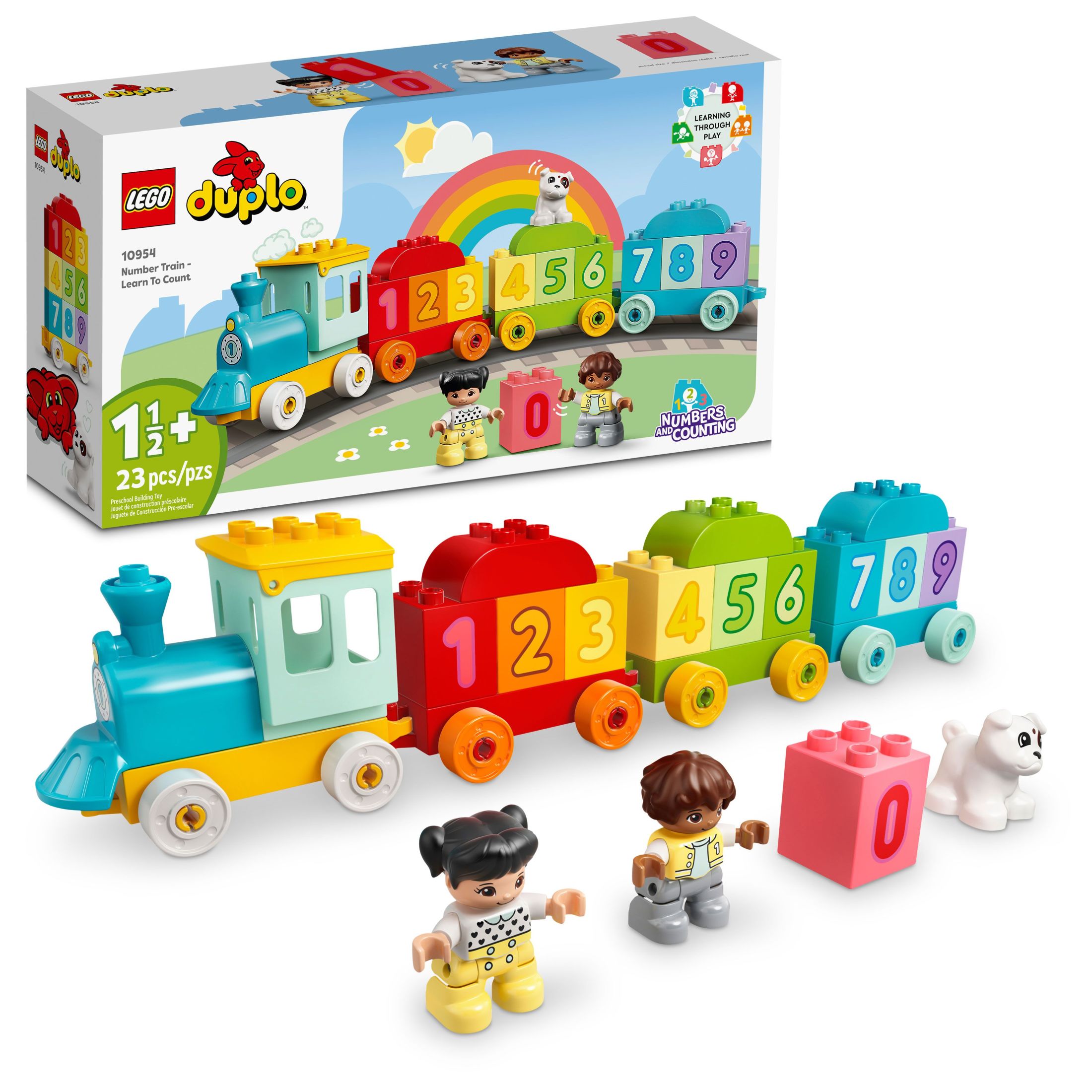 LEGO DUPLO My First Number Train 10954 Fine Motor Skills Toy with Bricks for Learning Numbers, Preschool Educational Toys for 1.5 - 3 Year Old Toddlers, Girls & Boys, Early Development Activity Set