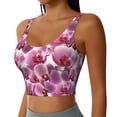 thumbnail image 2 of Balery Orchids Flowers Sujetadores deportivos con espalda cruzada para mujer, acolchados, sin costuras, de alto impacto, ideales para yoga, gimnasio, entrenamiento y fitness.-Small, 2 of 8