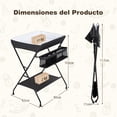 thumbnail image 3 of Cambiador de Bebés Plegable Portátil Costway con Cesta de 3 Compartimentos Negro 80 x 63 x 103 cm, 3 of 9