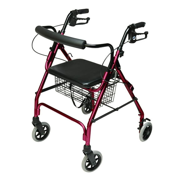 Graham Field Lumex Walkabout Lite Rollator with Seat & 6" Wheels, Burgundy