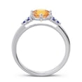 thumbnail image 4 of 2.15 Carat Beautiful Round Cut Citrine & Blue Sapphire Gemstone Bridal Ring for Ladies Solid 14K White Gold Size 7.5 by Diamond-Capitals, 4 of 7