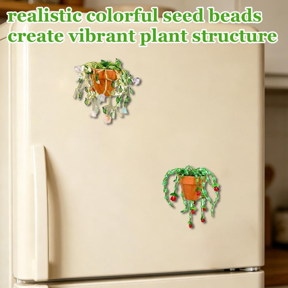 2026 New 19000 Pcs DIY Beaded Plant Kit, Green Glass Beadeds Plants Kit with Mini Ceramic Pots,Pliers,Leaves etc, Forever Plant Beaded Making Kits for Jewelry Making DIY Craft