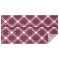 Red Blue White Star Plaid Checkered Pattern Rectangle Tablecloth 60"x120",Waterproof Polyester Rectangle Table Cloth, Wipeable Spillproof Polyester Tablecloth for Dining, Camping, Indoor and Outdoor