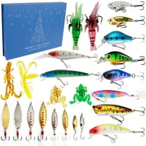 Fishing Lure Calendar 24 Days Fishing Christmas Countdown Calendar Creative Christmas Countdown Calendar Fishing Lures Set for Fishing Enthusiast Adult Men Teen Boys