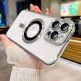 thumbnail image 2 of Magnetic Clear Case for iPhone 13 Pro Max with Camera Lens Protector Strong Magnetic Case Compatible with MagSafe Military Grade Drop Protection Case Cover 6.7 Inch - Silvery, 2 of 12