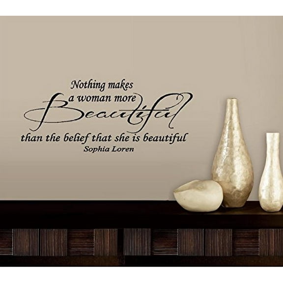 Decal ~ NOTHING MAKES A WOMAN MORE BEAUTIFUL: SOPHIA LOREN ~ WALL DECAL, HOME DECOR 12" X 28.5"