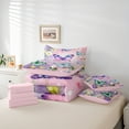 thumbnail image 6 of Castle Fairy Flying Gradient Butterflies 7-Piece Twin Bedding Sets,Abstract Ombre Watercolor Bedding Comforter Set,Dreamy Princess Breathable Sheet Sets,Luxury Bedroom Decor, 6 of 8