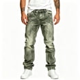 thumbnail image 2 of GrmtClth Men's Acid Wash Straight Leg Stacked Jeans, Snowflake Tie Dye Stretch Denim, Y2K Hip Hop Streetwear Baggy Pants with Pockets M, 2 of 7