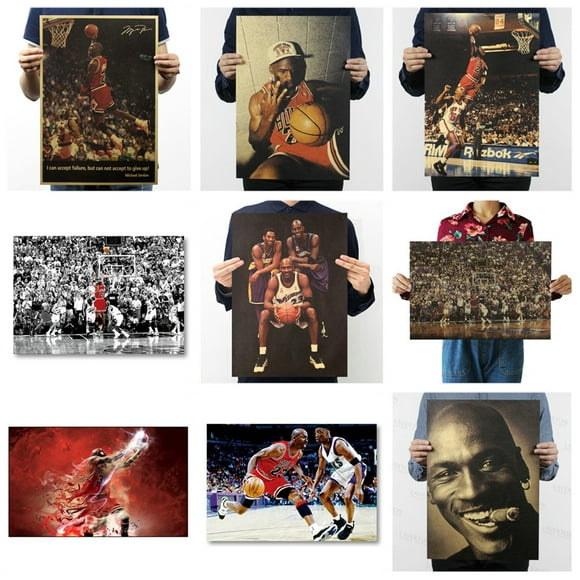 NBA Basket-Ball Allstar Michael Jordan Chicago Taureaux Vintage Artisanat Papier Affiche Autocollant Mural Décoratif 1 pcs