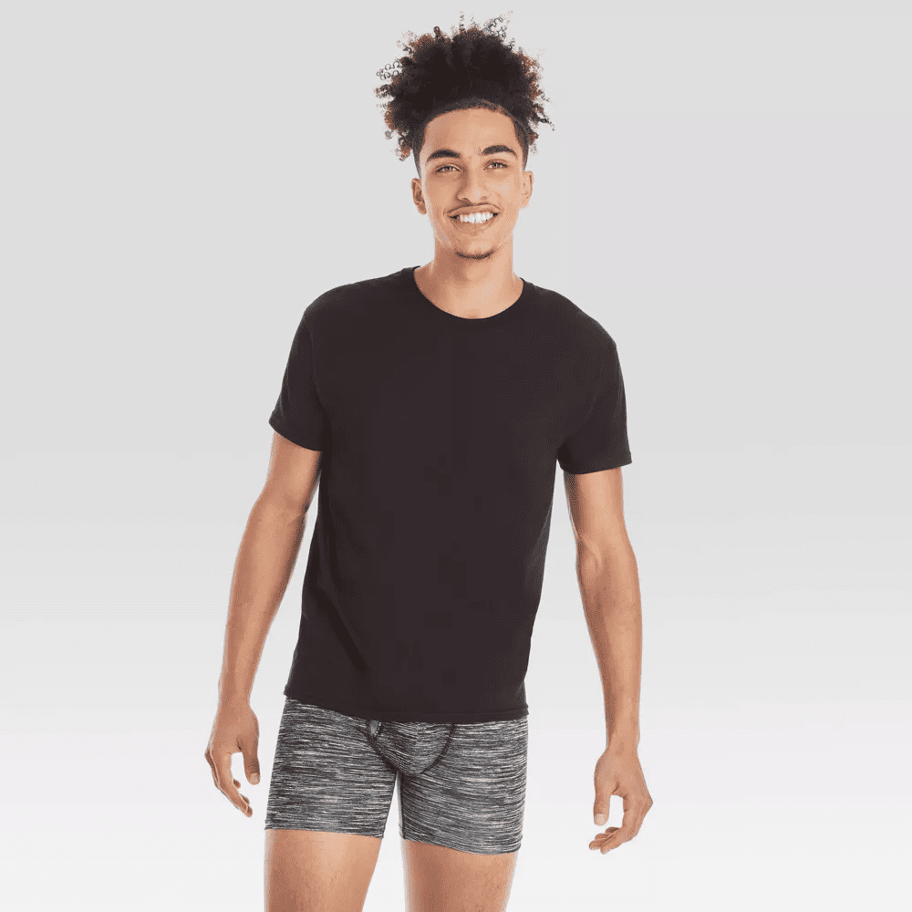 Hanes Men's Premium 5pk Slim Fit Crew Neck T-Shirt - (Black, Medium)