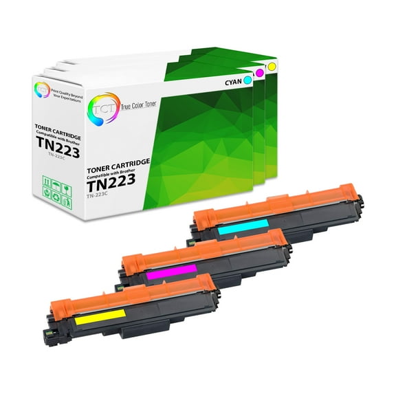 TCT TN223 Color Toner Cartridge 3 Pack - Premium Compatible Replacement for Brother TN223 TN-223