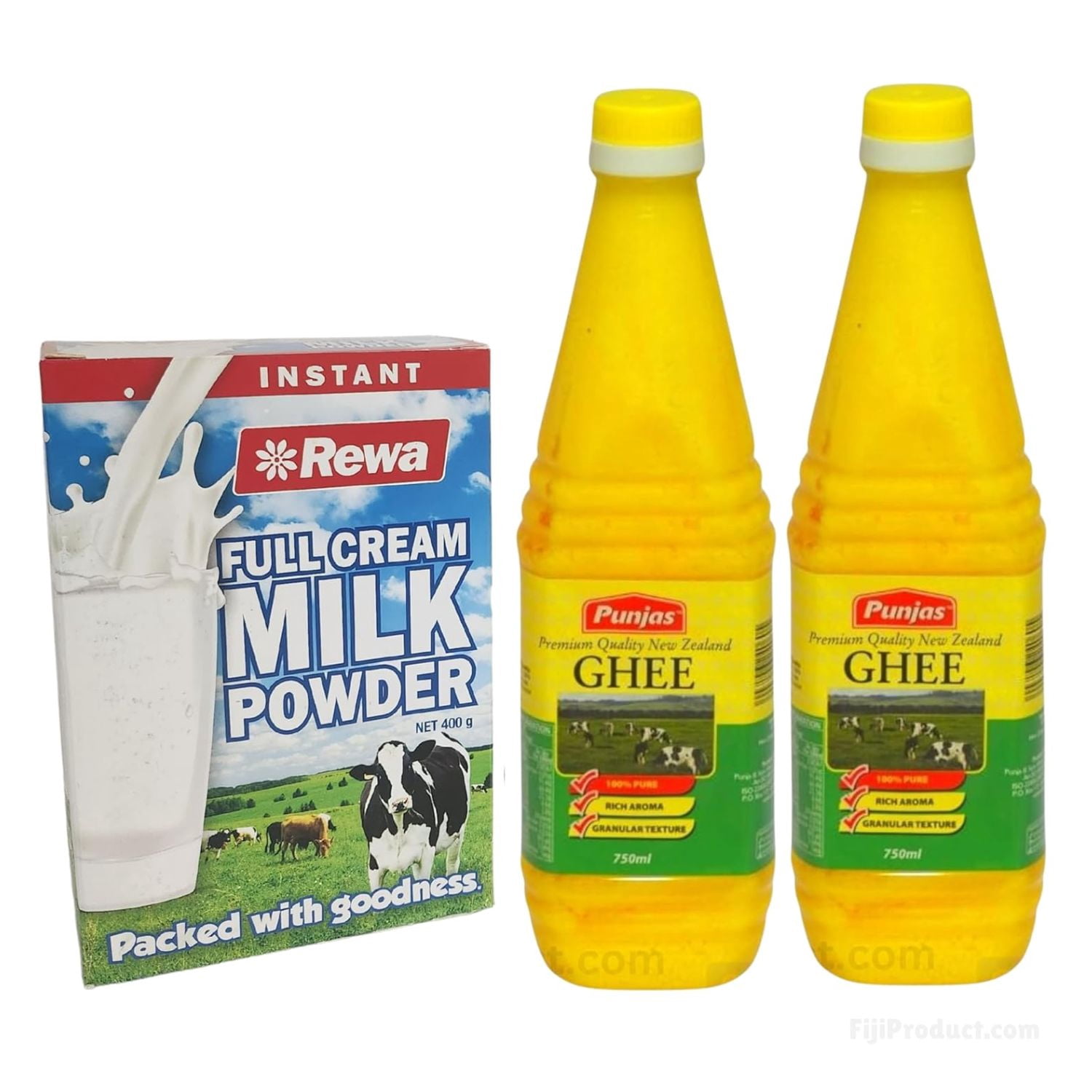 Combo Deal - Instant Full Cream DRY Milk Powder, Zealand GHEE (Value Pack of 3) Packed with goodness, From FIJI