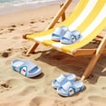 thumbnail image 2 of Kids Cloud Slides Boys Girls Cartoon Outdoor Slippers Nonslip Summer Beach Pool Shoes Comfy Thick Sole Slip on Sandals Blue 13.5 Little Kid, 2 of 8