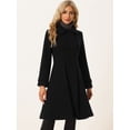 thumbnail image 3 of Abrigo Largo de Invierno para Mujer Allegra K Doble Botonadura Negro XS, 3 of 5