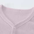 thumbnail image 6 of Annhoo Comfortable Lightweight Tops for Kids Solid Color Crewneck Ribbed Button Down Shirts Casual Fashion Clothes, 6 of 7
