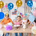 thumbnail image 6 of Unique Bargains Latex Party Balloons with Ribbon Dark Blue Light Blue Gold 12Inch 60Pcs, 6 of 6